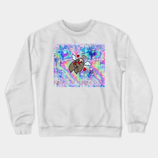 Angel Sloth and Hearts Rainbow Holographic Crewneck Sweatshirt